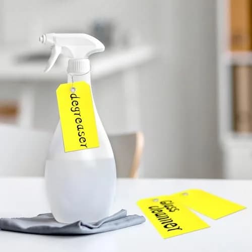 XUWAIDSGN 100Pcs Yellow Plastic Shipping Tags 4 3/4" x 2 3/8" Writable Waterproof Durable thumbnail 7