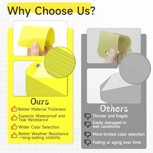 XUWAIDSGN 100Pcs Yellow Plastic Shipping Tags 4 3/4" x 2 3/8" Writable Waterproof Durable thumbnail 4
