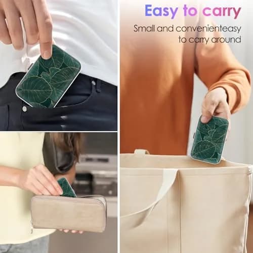 Gerkia Dental Floss Portable Case, Easy to Store Floss Picks of Various Sizes, Portable Dental Floss Dispenser is Perfect for Travelling, Hotels, Dinners, Appointments.Emerald Green Leaf | Compact Travel Organizer thumbnail 6