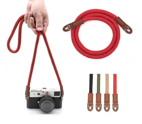 Eorefo Camera Rope Strap 100cm Soft Cotton | Vintage Neck Shoulder Belt for Mirrorless & DSLR Cameras thumbnail 1