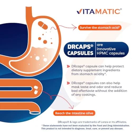 Vitamatic Lactobacillus Salivarius 2 Billion per Capsule | Digestive Support with Prebiotic Fiber (60 Count) thumbnail 6