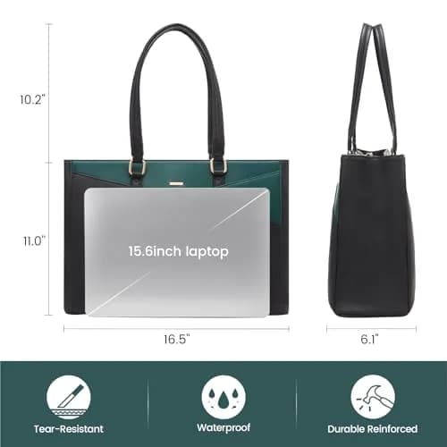 LOVEVOOK Laptop Tote Bag for Women, 39.37cm (15.6 Inch) | Chic Work & Travel Briefcase thumbnail 6