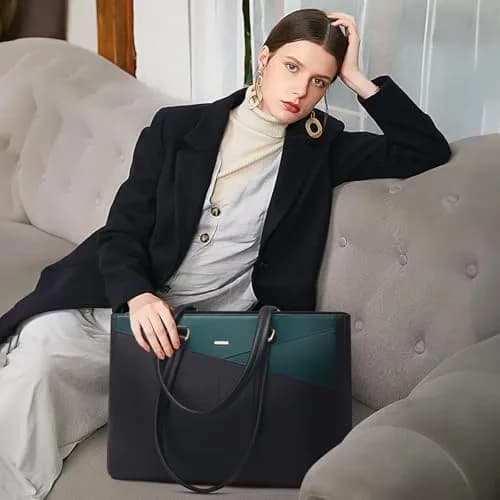 LOVEVOOK Laptop Tote Bag for Women, 39.37cm (15.6 Inch) | Chic Work & Travel Briefcase thumbnail 2