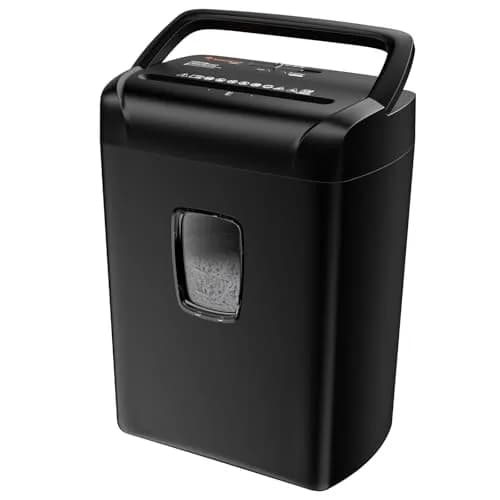 Bonsaii 15-Sheet Cross Cut Paper Shredder 6.67 kg (14.7 lb) | P-4 Security Level, 10-Min Run Time, Shreds CDs & Credit Cards — Black