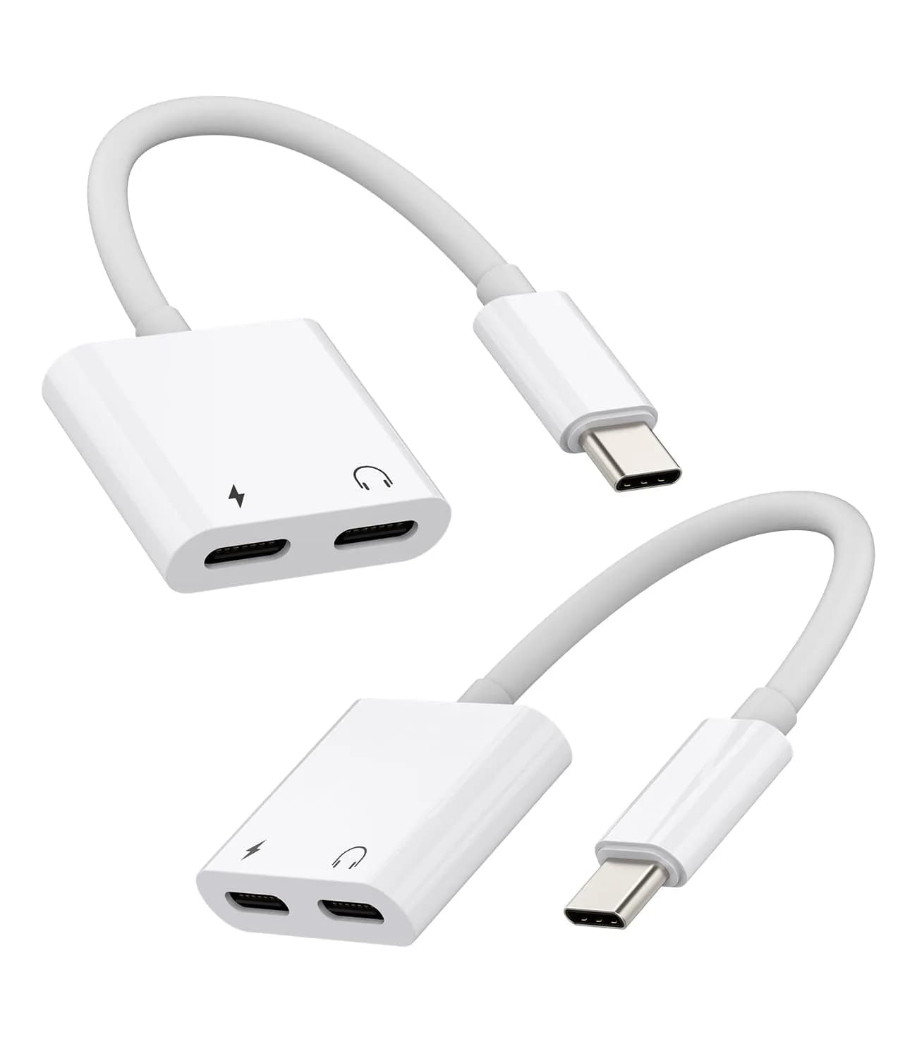 zoyuzan USB-C to Dual USB-C Audio & Charging Adapter 2-Pack | Supports PD 60W Fast Charging & Hi-Res Audio