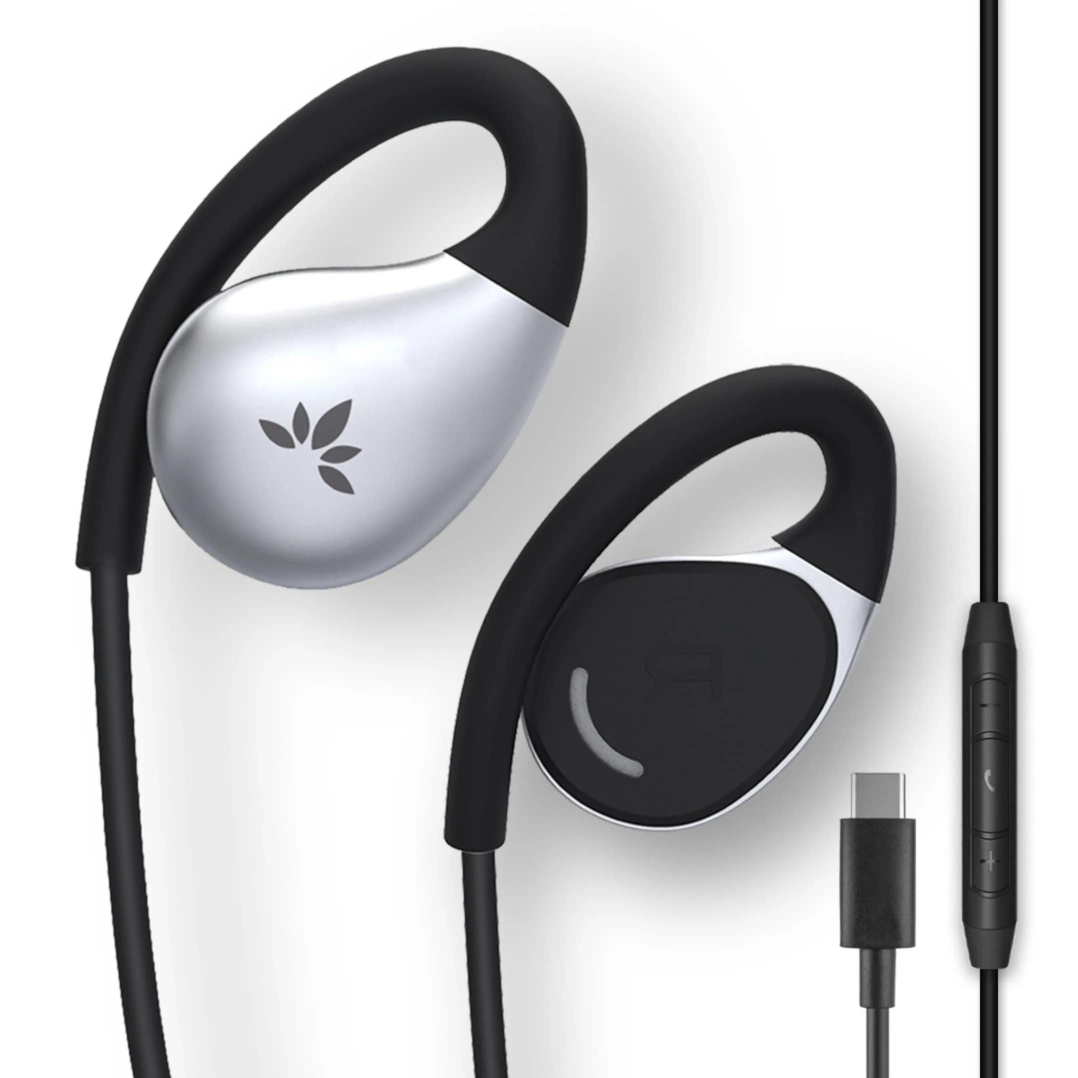 Avantree Resolve USB-C Wired Open-Ear Earbuds with Mic & Large Over-Ear Hook - main product image