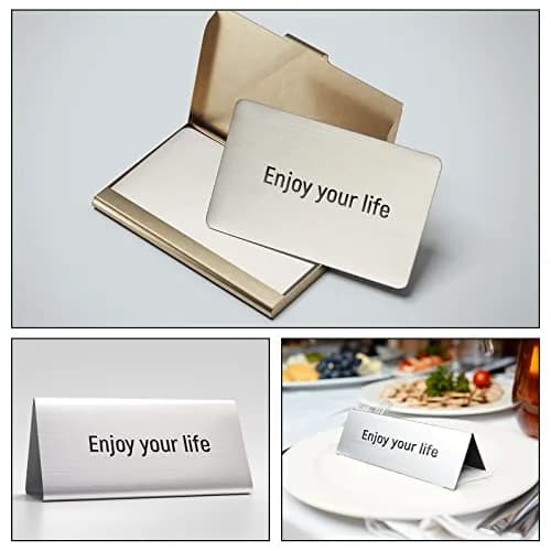 Yunsailing Stainless Steel Business Cards 86 x 54 mm | DIY Metal Card for Office & Gift (0.4 mm) thumbnail 5