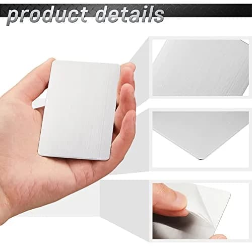 Yunsailing Stainless Steel Business Cards 86 x 54 mm | DIY Laser Engraving, 12 Pack thumbnail 4