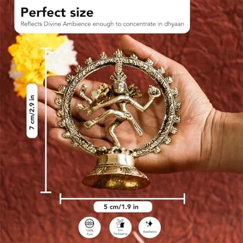 Ekhasa Brass Shiv Linga Statue for Home Decor, Puja Room, Office Desk | 70mm (2.75 in) | Traditional Religious Idol thumbnail 2
