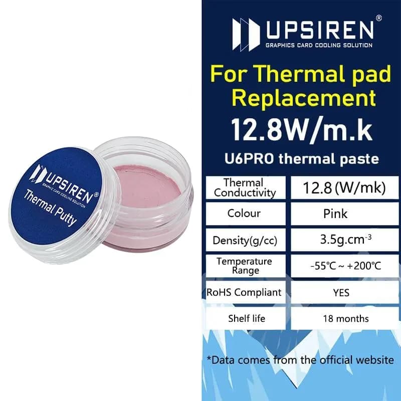 UPSIREN UTP-6 Thermal Putty 10g | High Thermal Conductivity 12.8W/mK for GPU VGA IC Processor thumbnail 2