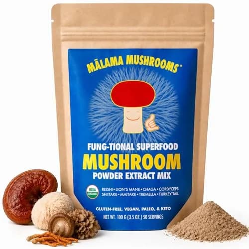 Malama Organic 8-Mushroom Powder Blend thumbnail 1