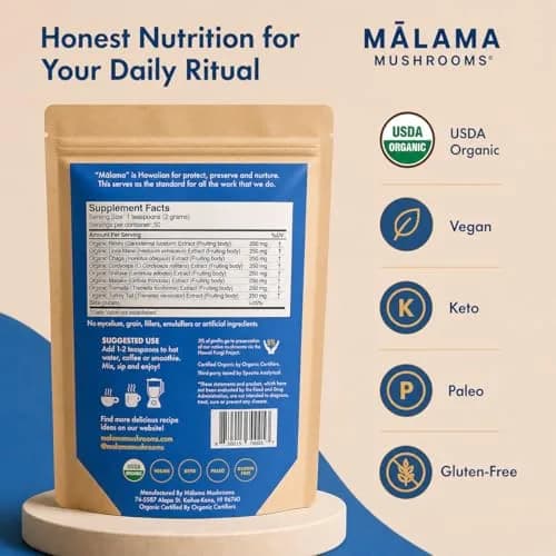 Malama Organic 8-Mushroom Powder Blend thumbnail 2