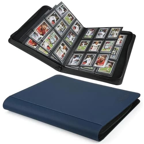 CARDBINDER Blue Toploader Binder with 16 Pages | Holds 288 Cards | PVC-Free EVA Foam & PU Leather thumbnail 1