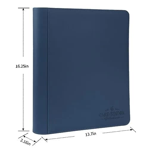 CARDBINDER Blue Toploader Binder with 16 Pages | Holds 288 Cards | PVC-Free EVA Foam & PU Leather thumbnail 2