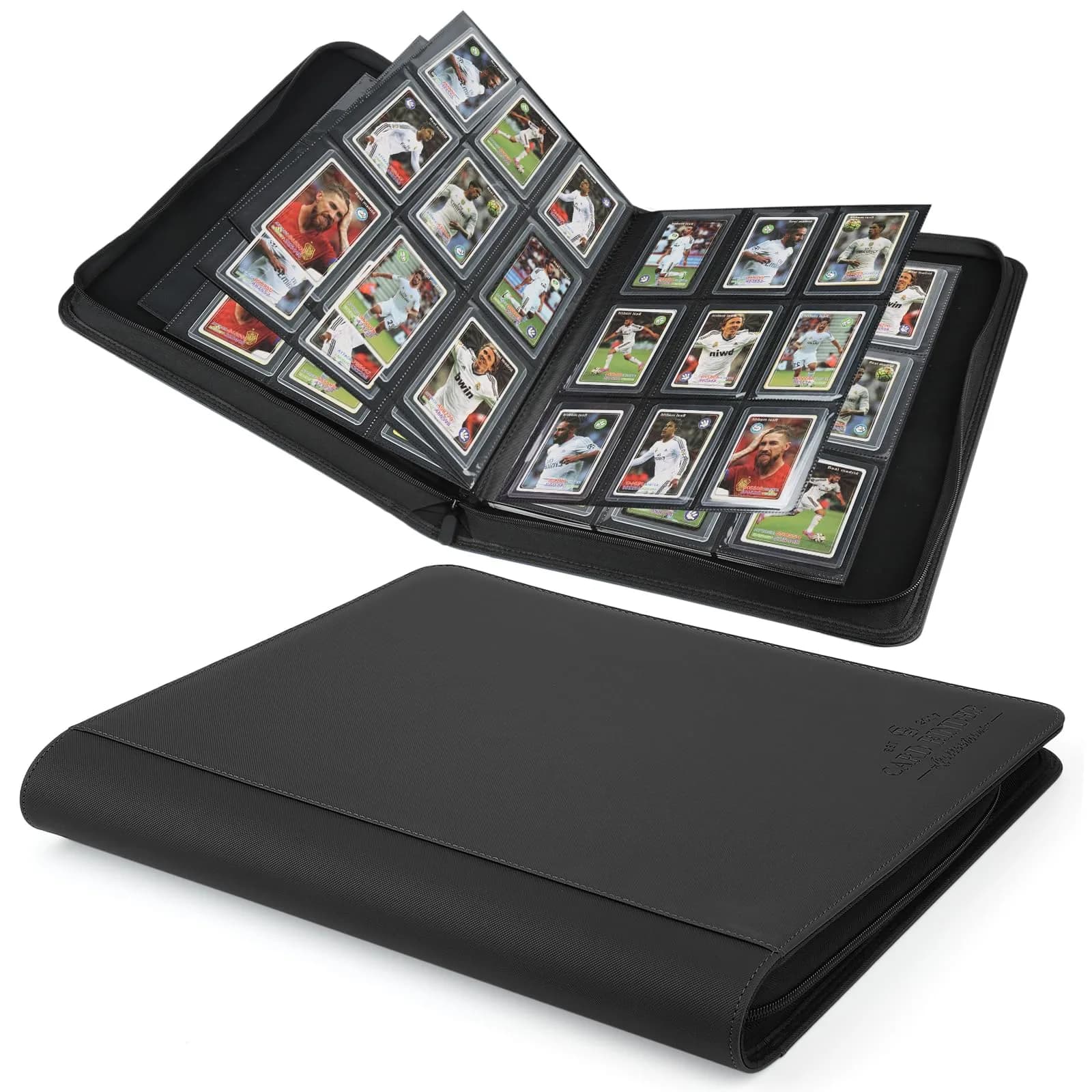 CARDBINDER Black Display Album 288 Cards (16 Pages) | Protects Collectibles with PU Leather - main product image