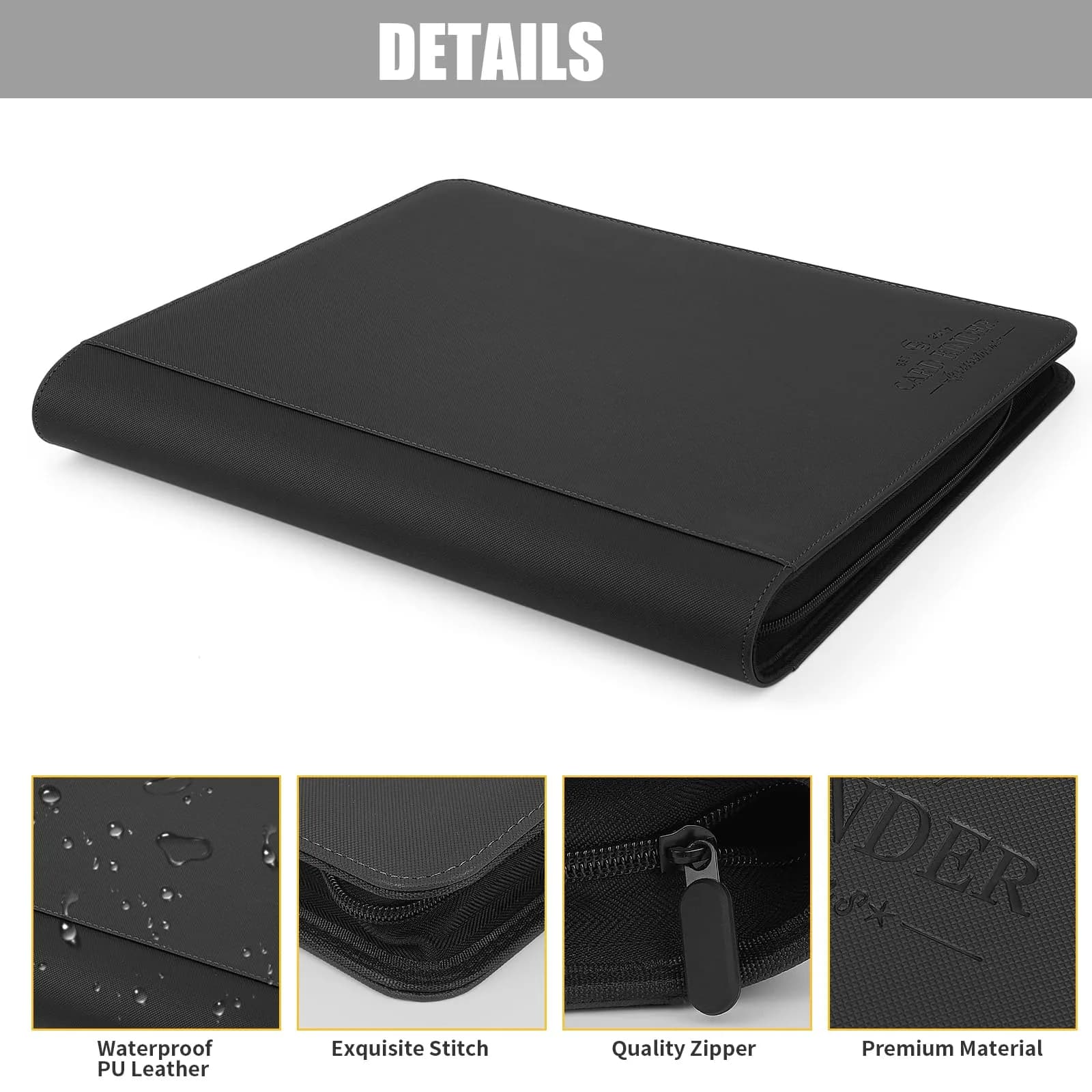 CARDBINDER Black Display Album 288 Cards (16 Pages) | Protects Collectibles with PU Leather - view 3