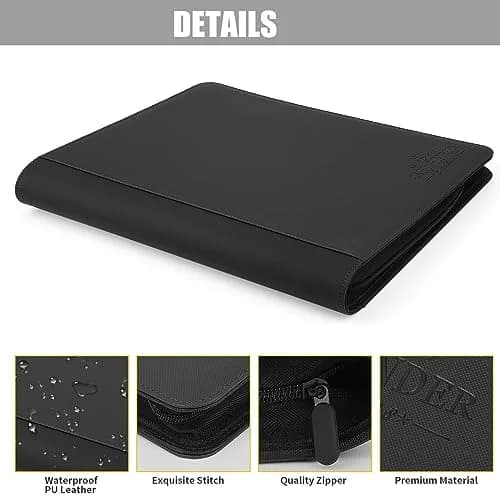 CARDBINDER Black Display Album 288 Cards (16 Pages) | Protects Collectibles with PU Leather thumbnail 3