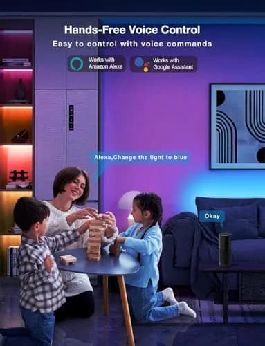 DAYBETTER Smart WiFi LED Strip Lights 100ft (30.48m) | Voice Control with Alexa & Google Assistant thumbnail 2