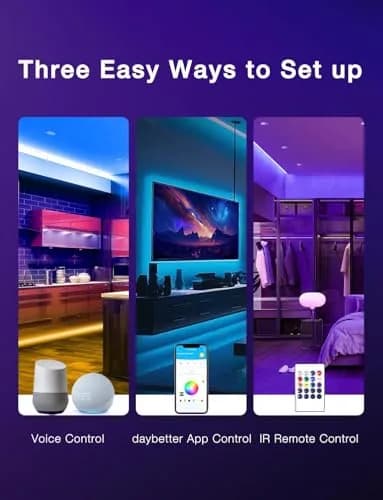 DAYBETTER Smart WiFi LED Strip Lights 100ft (30.48m) | Voice Control with Alexa & Google Assistant thumbnail 3