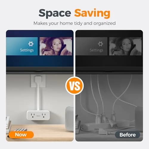 TESSAN Power Strip 0.5Ft Grey | 7-in-1 Surge Protector with USB Ports thumbnail 3