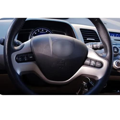 AEETUED Carbon Fiber Style Steering Wheel Trim Cover for Honda Civic 2006-2011 (Silvery) thumbnail 4