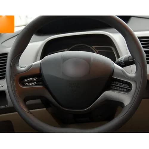 AEETUED Carbon Fiber Style Steering Wheel Trim Cover for Honda Civic 2006-2011 (A-Black) thumbnail 4
