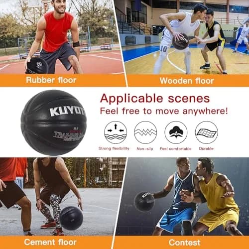 KUYOTQ 3lbs (1.36kg) Weighted Training Basketball Size 7 | Official Size Composite Leather Indoor/Outdoor thumbnail 5
