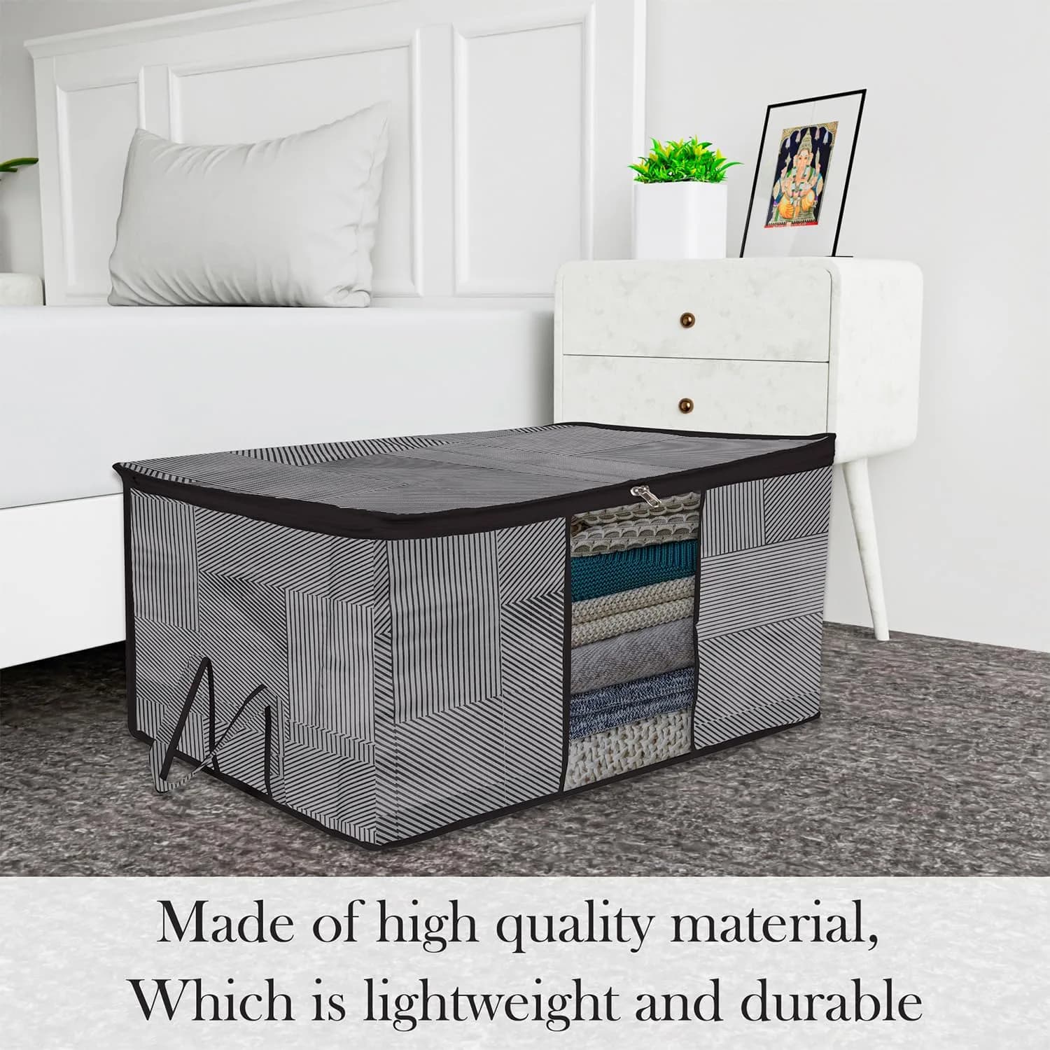 Kuber Industries 4-Piece Underbed Storage Bag Set 64cm x 48cm x 32cm | Non-Woven Clothes Organizer with Clear Window - view 2