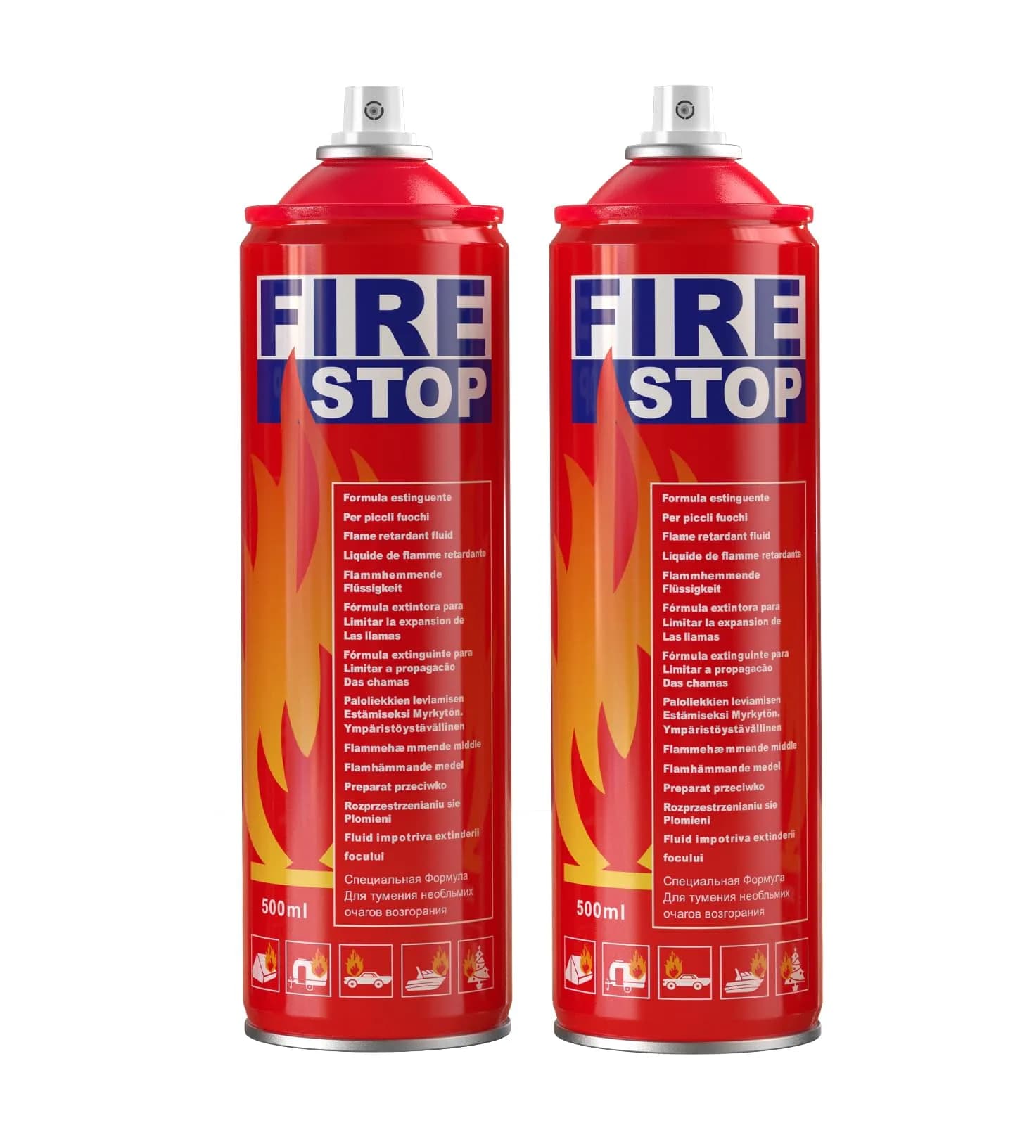 AmzBoom Fire Extinguisher 2-Pack with Mounting Bracket, Portable A, B, C, K Rated, 27.1 cm (10.8 in) Height | Prevents Reignition — 2-Pack