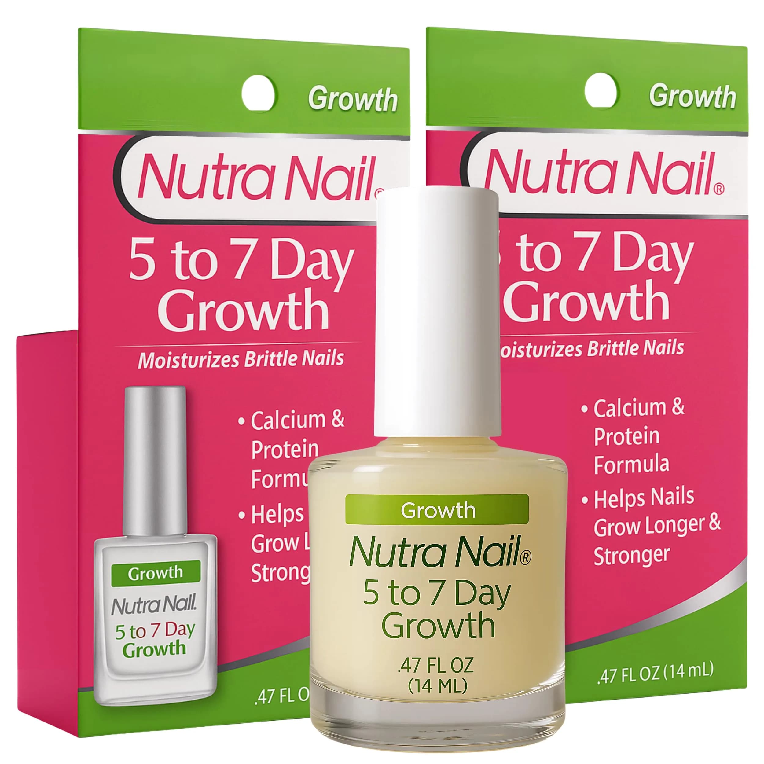 Nutra Nail 5 to 7 Day Growth Treatment Nail Strengthener 29.7ml (0.99 Fl Oz) | Repairs Brittle, Peeling, Cracked Nails — 0.5 Fl Oz