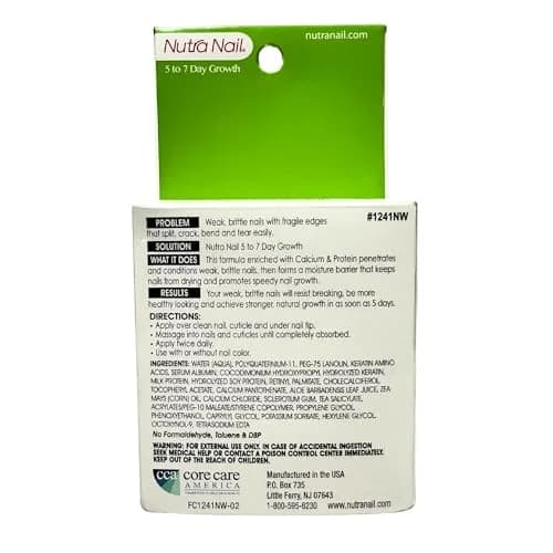 Nutra Nail 5 to 7 Day Growth Treatment Nail Strengthener 29.7ml (0.99 Fl Oz) | Repairs Brittle, Peeling, Cracked Nails thumbnail 8