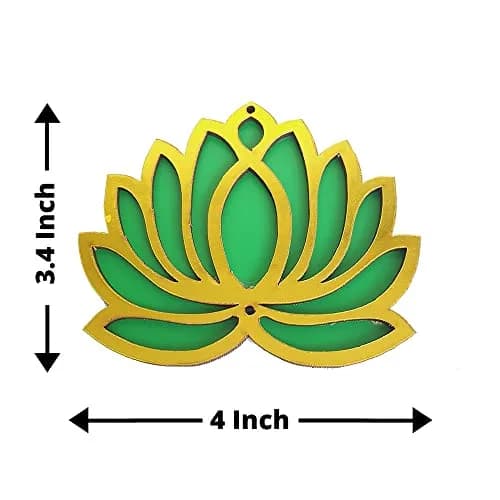 GIFT JAIPUR Multicolor Lotus DIY Cutouts 4 Inch (10.16 cm) | 24 Pc Handcrafted Wooden Decor for Festivals thumbnail 5