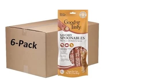 Good ‘N’ Tasty Savory Spoonables with Salmon, Tuna & Krill | Triple Flavor Wet Treats for Cats thumbnail 1