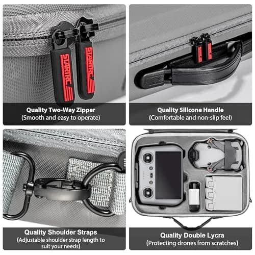 STARTRC Carrying Case for DJI Mini 4 Pro Accessories 25.3cm x 34cm x 9.7cm | Portable Travel Bag with Shoulder Strap thumbnail 3