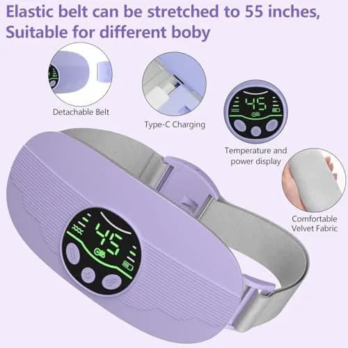 HOTBAG Cordless Heating Pad for Cramps | Purple | Fast Relief for Menstrual Pain thumbnail 6