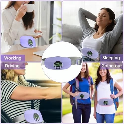 HOTBAG Cordless Heating Pad for Cramps | Purple | Fast Relief for Menstrual Pain thumbnail 7