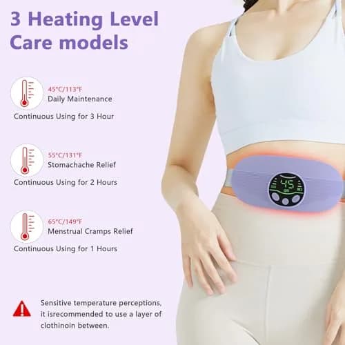 HOTBAG Cordless Heating Pad for Cramps | Purple | Fast Relief for Menstrual Pain thumbnail 3