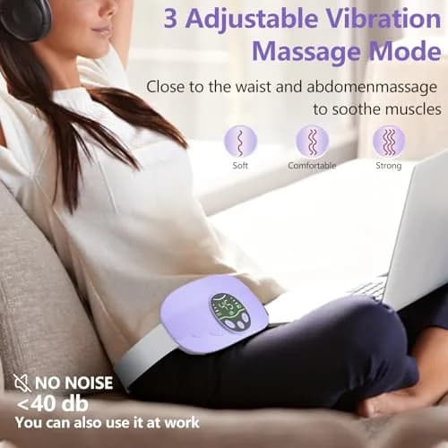 HOTBAG Cordless Heating Pad for Cramps | Purple | Fast Relief for Menstrual Pain thumbnail 4
