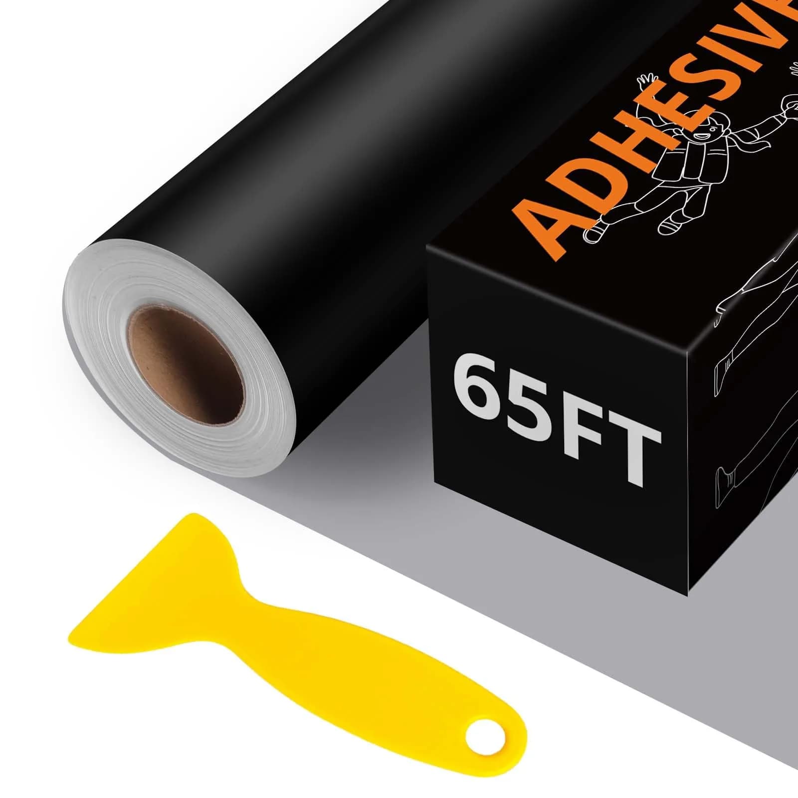 HTVRONT Matte Black Permanent Vinyl Roll 18-inch x 65ft | Waterproof & Easy Weed for Car Decals - main product image