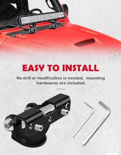 NORTHYUN Black LED Hood Mounts (2-Pack) | Universal Stainless Steel Clamp Lights for Trucks, SUVs, Vans thumbnail 4