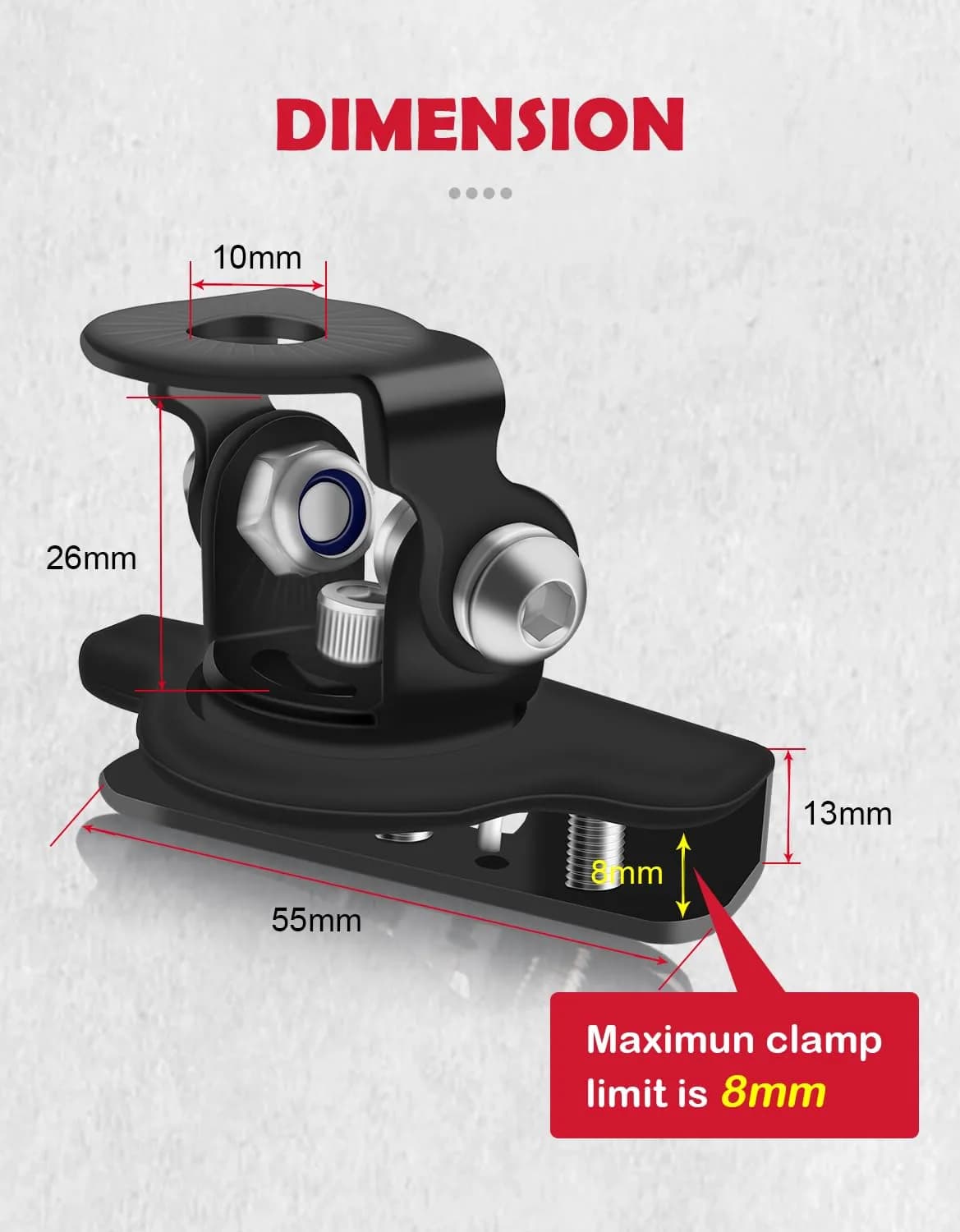NORTHYUN Black LED Hood Mounts (2-Pack) | Universal Stainless Steel Clamp Lights for Trucks, SUVs, Vans - view 7