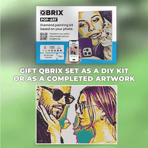 QBRIX Custom Diamond Painting Kit for Adults - Personalised Gem Art with Any Photo - Full Drill Square Diamonds - Pop-Art A3 (29.7 x 42 cm) thumbnail 5