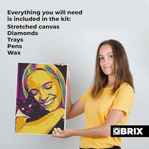 QBRIX Custom Diamond Painting Kit for Adults - Personalised Gem Art with Any Photo - Full Drill Square Diamonds - Pop-Art A3 (29.7 x 42 cm) thumbnail 6