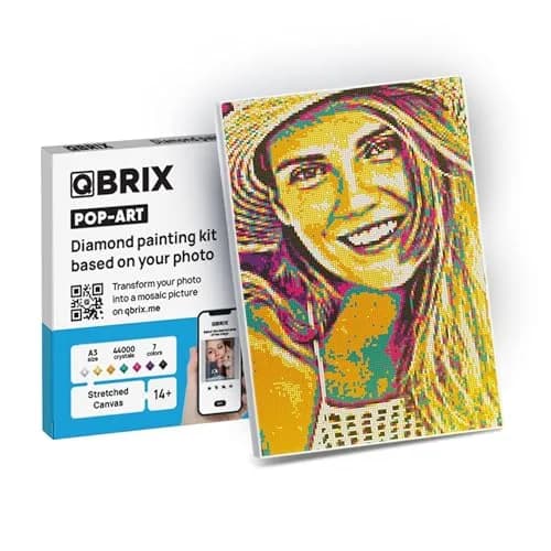 QBRIX Custom Diamond Painting Kit for Adults - Personalised Gem Art with Any Photo - Full Drill Square Diamonds - Pop-Art A3 (29.7 x 42 cm) thumbnail 1