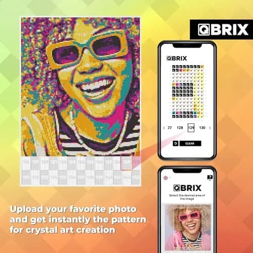 QBRIX Custom Diamond Painting Kit for Adults - Personalised Gem Art with Any Photo - Full Drill Square Diamonds - Pop-Art A3 (29.7 x 42 cm) thumbnail 2
