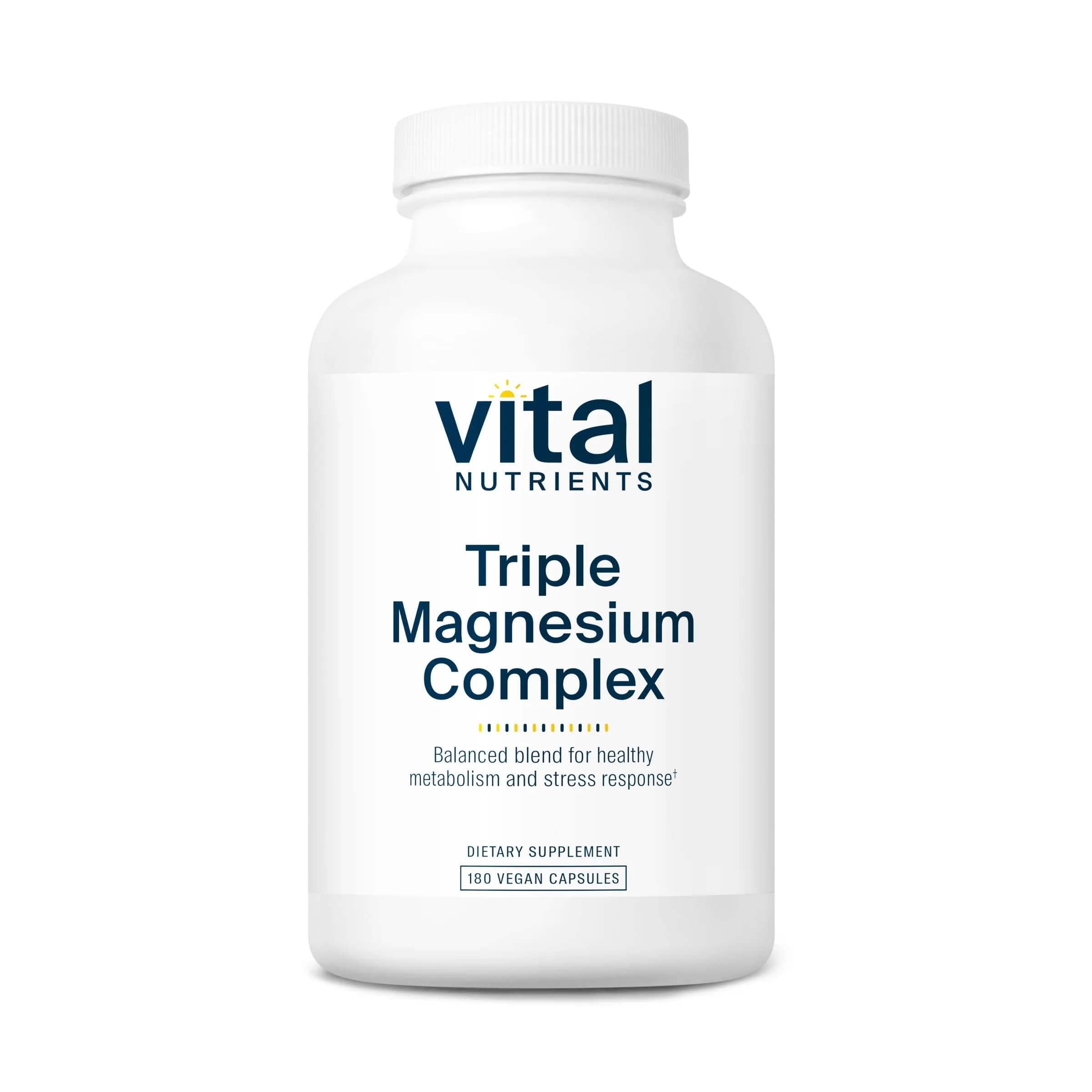 Vital Nutrients Triple Magnesium Complex 500mg | Supports Stress, Heart, Bone & Muscle Health — Capsule
