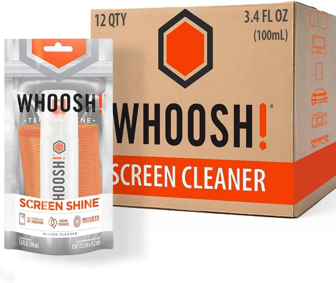 WHOOSH! Screen Cleaner Spray and Wipe Kit 3.4 fl oz (100 ml) Bottles (Set of 12) | Safe for All Screens - main product image