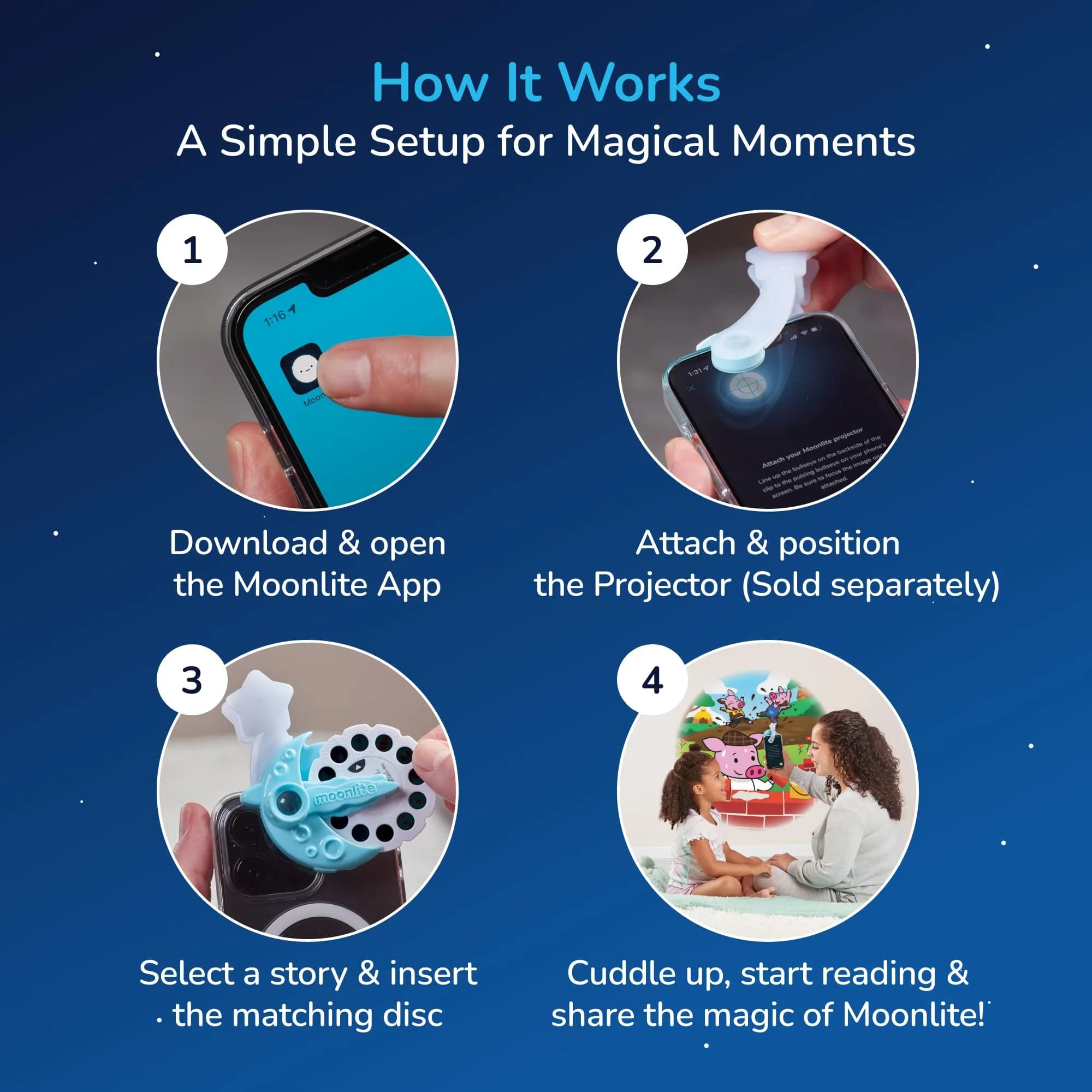 Moonlite Storytime Projector + The Three Little Pigs Single Story | Interactive Learning Toy for Ages 2-6 - view 6