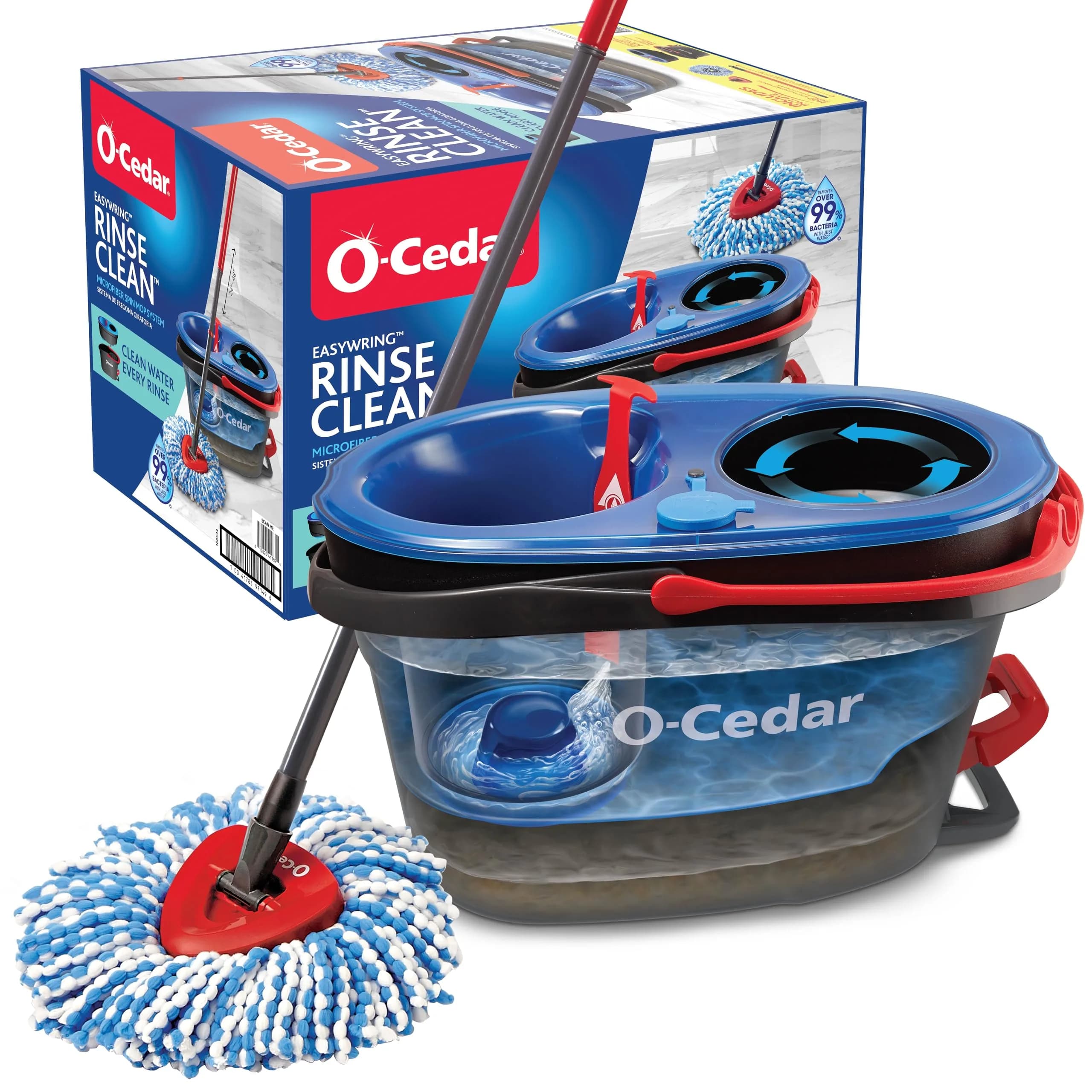 O-Cedar EasyWring Microfiber Spin Mop and Bucket System | Hands-Free Cleaning for All Floors - main product image