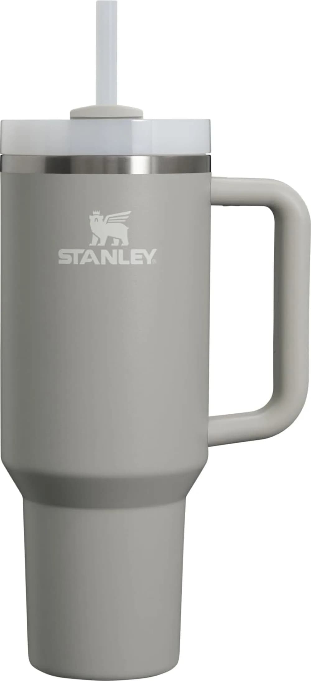 STANLEY Quencher H2.0 Tumbler with Handle and Straw 20 oz (591 ml) | Flowstate Lid, Cup Holder Compatible, Insulated Stainless Steel — Ash / 40 oz